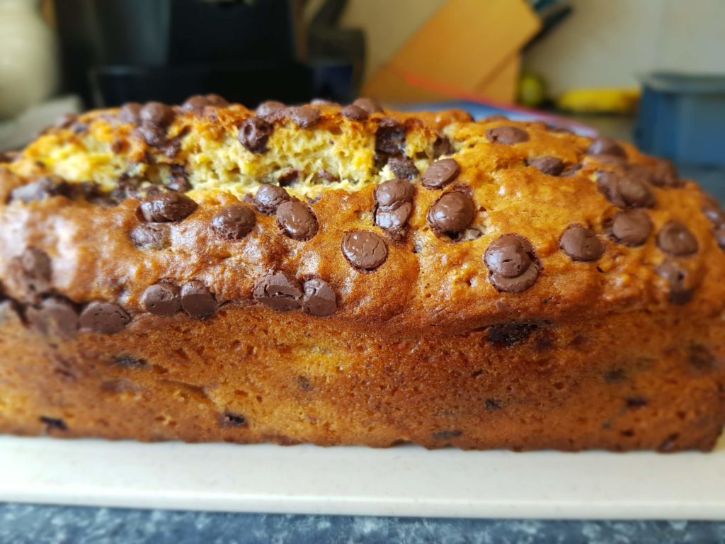 Cooked Banana bread loaf 