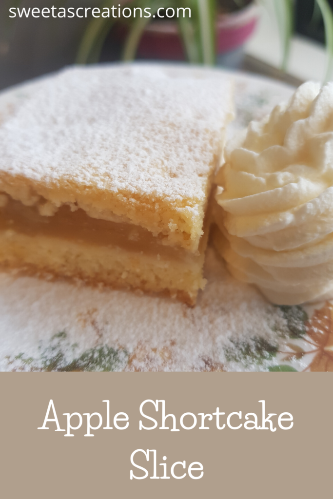 Apple Shortcake slice with cream